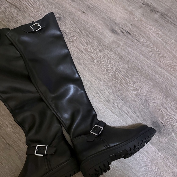 NWOB GB the Change Re-Volve Chunky Lug Block Heel Over-The-Knee Boots SZ 7.5 - Picture 4 of 7